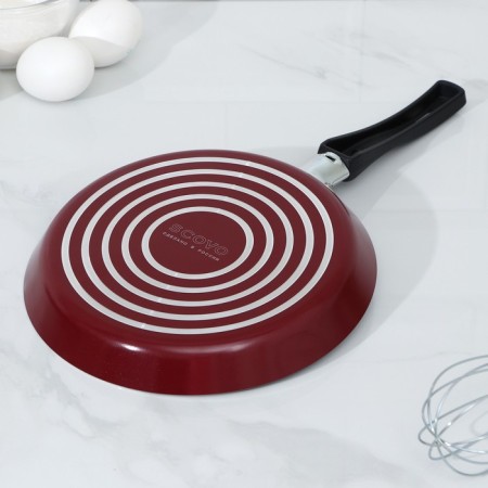 Pancakes "Expert", d = 22 cm, plastic pen, anti -stick coating, burgundy color-6