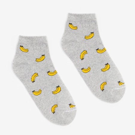 Women's socks "Banans", gray color, size 23-25-1
