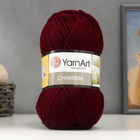 Yarn "Charisma" 80% wool, 20% acrylic 200m/100g (577 Bordeaux)