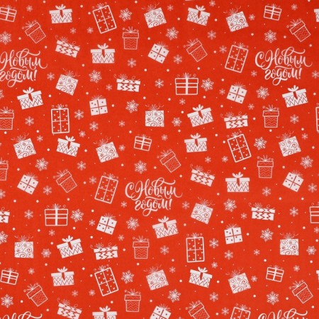 Paper packaging with silence "Gift", 50 x 70 cm, new year-2