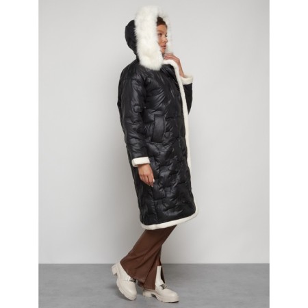 Coat insulated winter female, size 52, black color-6