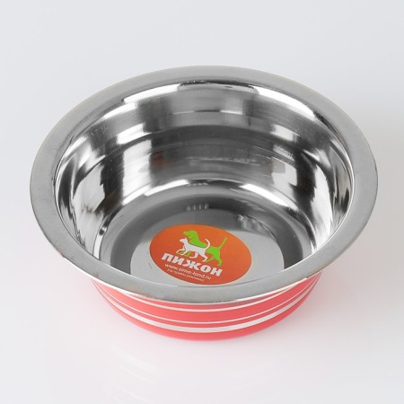 Standard color bowl with strip, 450 ml, red-1