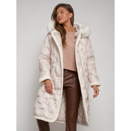 Coat insulated winter female, size 46, beige color-15