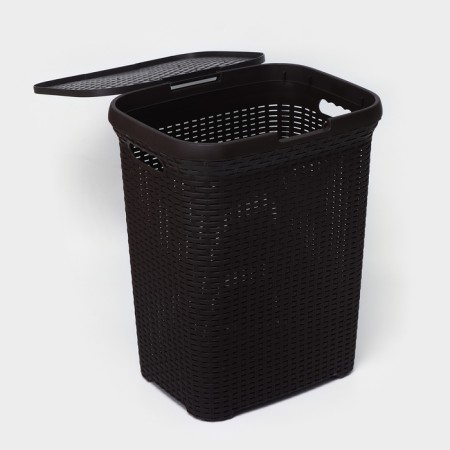 Besnaya basket with a rattan lid, 60 l, 34 × 44 × 56 cm, color mix-3