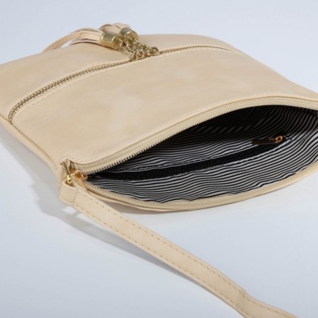 Cross-Bodi Bag on a zipper, beige color-5