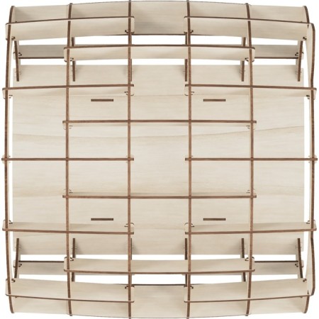 House-house with EWA fur “Koshkin House”, beige frame, white fur-3