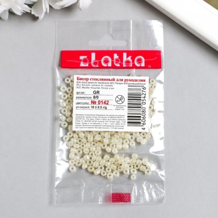 Beads "Zlatka" 08/0, 3 mm, 10 g 0142 Cream-2