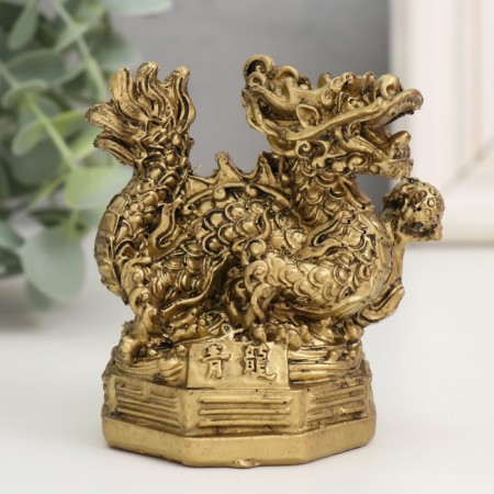 NECKE Polystone for bronze "Dragon with a pearl" 5.6x7.3x8 cm