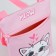 Gift set for the girl "White Cat", bag, hair clips, pink color