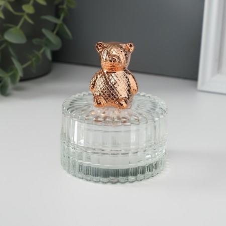 Casket glass, ceramics "Copper Bear" 7.8x7.8x9.5 cm-4