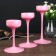 Glass "Glass" Glass Creck "Pink set 3 pcs h- 17, 21, 24.5x12x12 cm