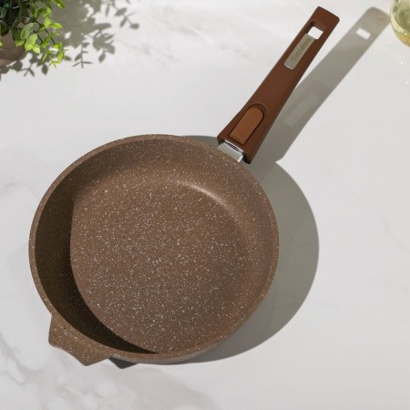 Granite Brown pan, D = 24 cm, anti -stick coating, removable handle, color mix-2