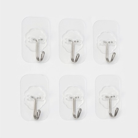 Velcro hook "Classic", 6 pcs, transparent-6