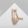 Brooch "cat" homemade, matte gold color