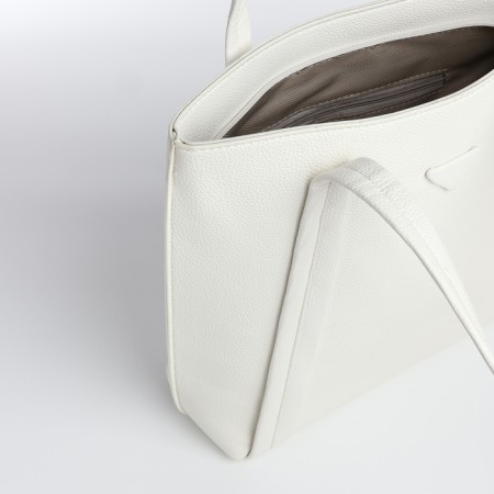 Bag Female Tout with zipper, white color-5
