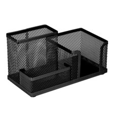 Organizer Brauberg Germanium, 3 departments, metal mesh, black