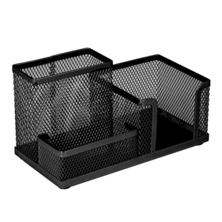 Organizer Brauberg Germanium, 3 departments, metal mesh, black