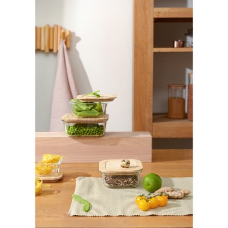 Smart Solutions baking and storage container, with a bamboo cover, 520 ml-1