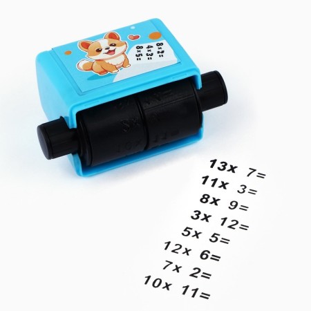 Mathematical seal "Corgi", Multiplication, 100 examples-5