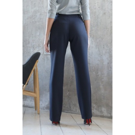 Female trousers, size 48, blue color-7