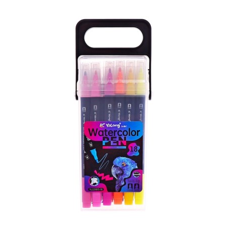 Set of markers 18 colors, bilateral, black case in a plastic penalty-6
