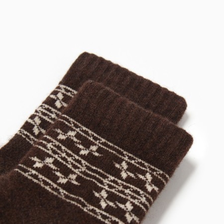 Children's socks with yak down, chocolate color, size 3 (3-4 years)-1