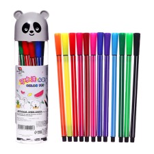Flomasters 12 colors in the tube of panda gray, ventilated cap