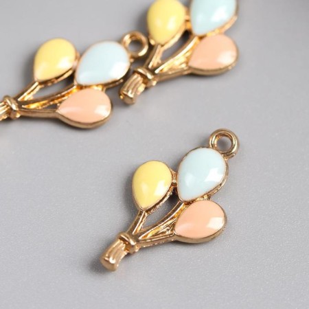 Decor for creativity metal, enamel "balloons" gold 2.3x1.3 cm-1