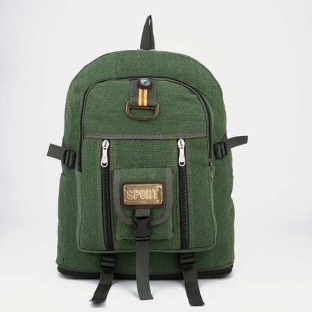 Tourist backpack, 60 l, lightning department, external pocket, green color-2