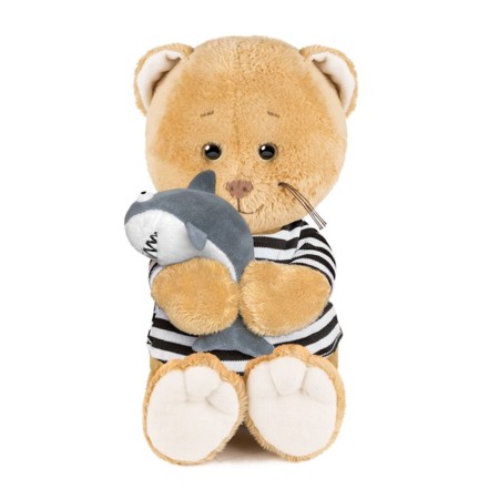 Soft toy "Cat Solbaskin in a vest with a shark", 25 cm