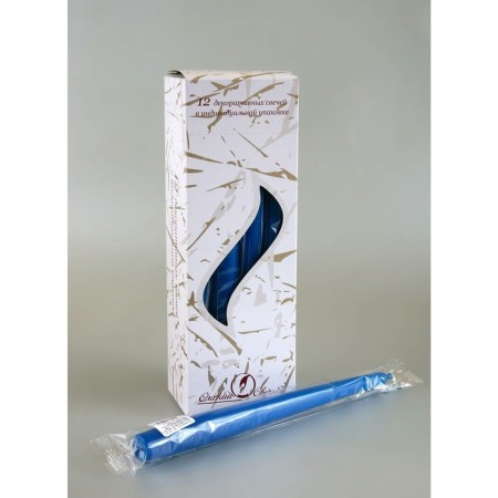 Antique candle, 2.3x 24.5 cm, 5 hours, 55 g, blue-1