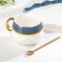 Tea couple ceramic with a spoon "Aurora", 2 items: a cup 250 ml, a plate 21 × 17 × 2 cm