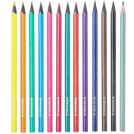 Colored pencils, 12 colors, trihedral, puppy patrol-3