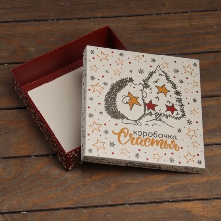 The box is folding, the lid is a "box of happiness" 20 x 20 x 6 cm-3