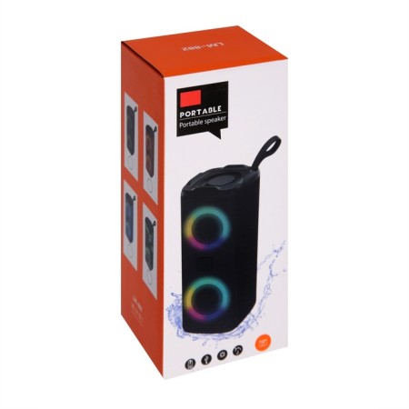 Portable column LM-882, 10 W, Bluetooth 5.0, 800 mAh, backlight, Micro SD, red-6
