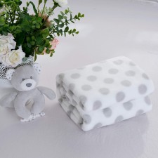Baby plaid with a toy, size 90x120 cm, color gray color