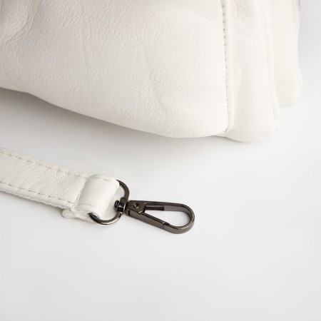 Bag Cross-Bodi with a zipper, white color-4