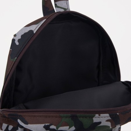 Baby backpack on lightning, external pocket, reflective strip, camouflage color/green-3