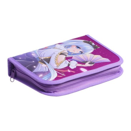 Penal 3 sections, tab inside, 140 x 210 x 40 mm, fabric, calligrata top block "Anime"-3