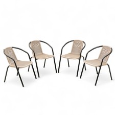 Set of garden furniture: 4 chairs 53 x 61 x 73 cm, frame 24 x 0.8 mm, up to 100 kg, beige