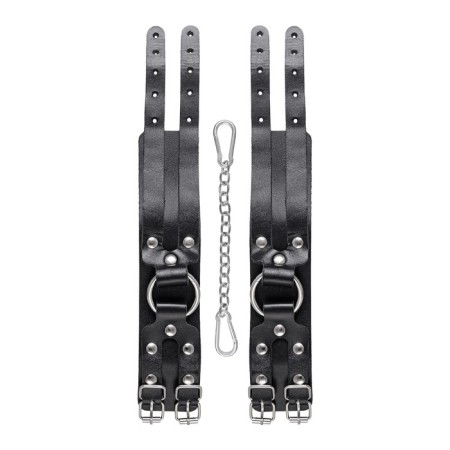 Shackles of Pecado BDSM, with two straps, genuine leather, black-4