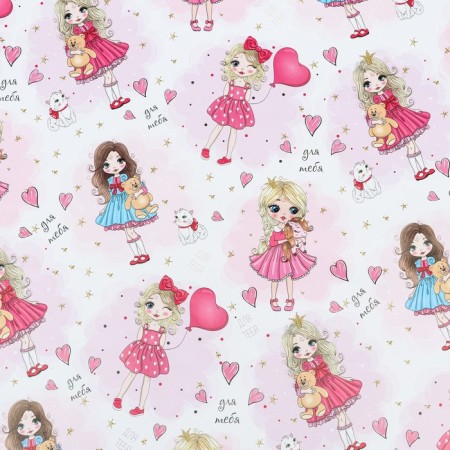Glossy packaging paper "Princess", 70 × 100 cm, 1 sheet-2
