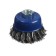 Metal brush for ushm tundra, twisted wire, "cup", M14, 65 mm