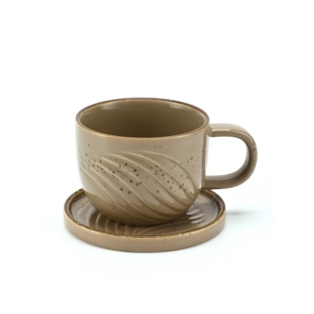 Tea couple Dolce Ceramo. "Sandy shore", 2 items: mug 200 ml, saucer d = 10 cm