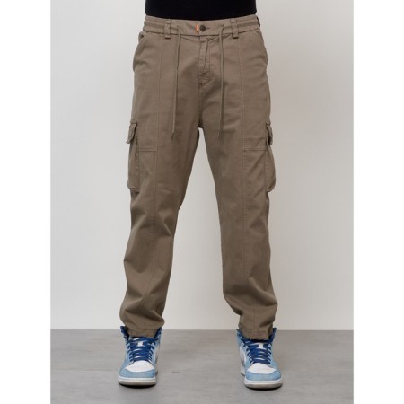Cargo jeans men, size 44-46, beige color-4