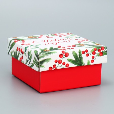 Folding box "New Year's branches", 12 x 12 x 6.5 cm, New Year-2