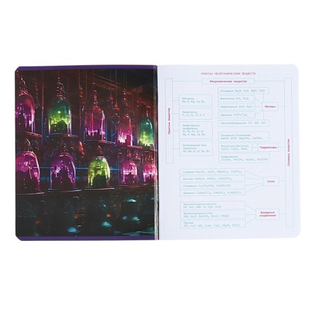 Notebook “World of the Future”, 48 sheets in a cage, “Chemistry”, coated cardboard, metallized paint, OFSET block-1