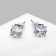 Earrings with rhinestones "Pusets" radiance, square, d = 0.5, white color in silver