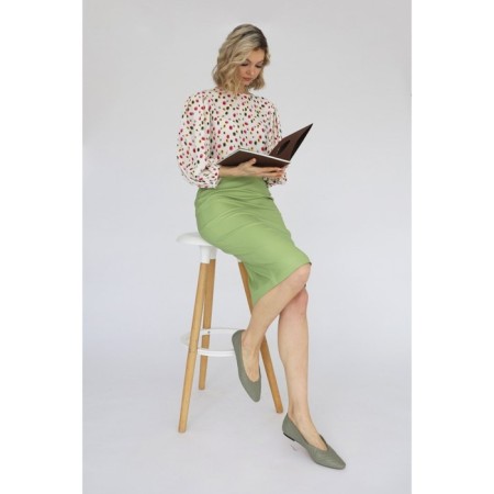 Skirt- artificial leather pencil, size 48-3
