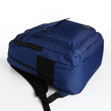Youth backpack with lightning, 2 departments, 4 pockets, blue color-3